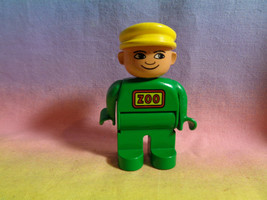 Vintage Lego Duplo Male Zoo Keeper Figure Green Color - £1.96 GBP