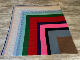 Large 58x65 inch Heavyweight Multi-colored Afghan Quilt Blanket Throw - $24.98