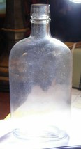 Vintage Pint Clear Glass Flask Bottle NO stopper   (8&quot; Tall) - $27.54