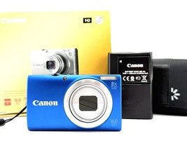 Canon Powershot A4000 IS 16MP Digital Camera Blue 8x Zoom Tested Near Mi... - $286.00