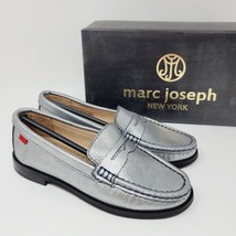 Marc Joseph Kids Loafers Sz 12 East Village Casual Shoes Platinum Leather Girls - £22.99 GBP