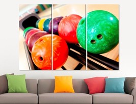 Bowling Balls Large Canvas Print Bowling Wall Art Sport Living Room Home Office  - £39.16 GBP