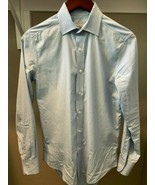 YSL Mens Blue Long Sleeve Button-Up Shirt, Blue Stripe Details, Sz 37/14.5 - £30.89 GBP