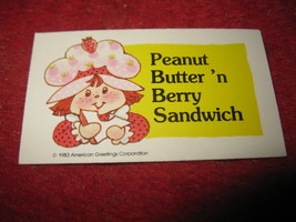 1983 Strawberry Shortcake Housewarming Surprise Board Game Part: Recipe Card #17 - £0.78 GBP