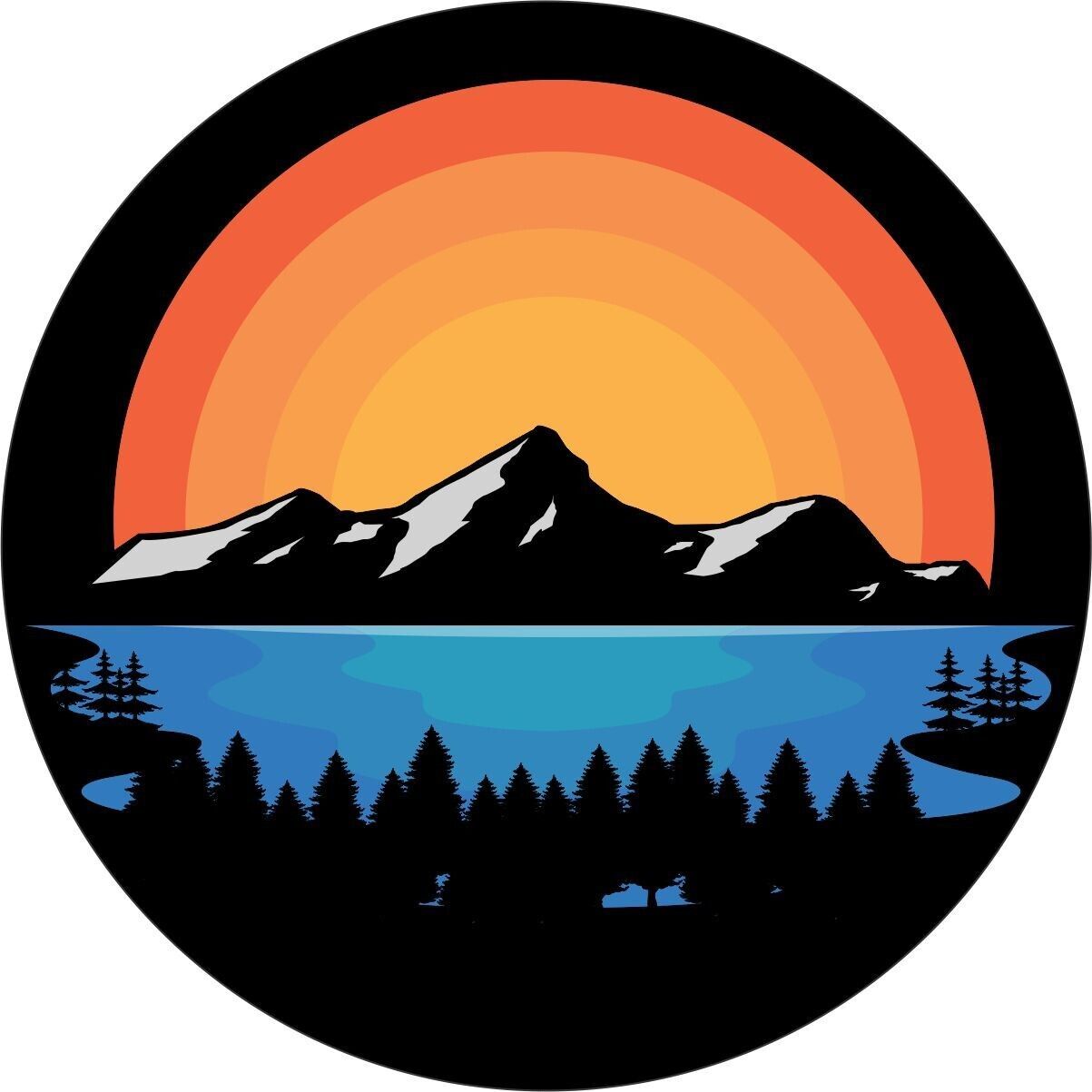 Mountains Sun by the Lake Spare Tire Cover ANY Size, ANY Vehicle, Camper... - $113.80