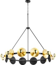 Chandelier Cyan Design Artemis Industrial 12-Light Gold Leaf Noir Black Iron - £1,362.90 GBP