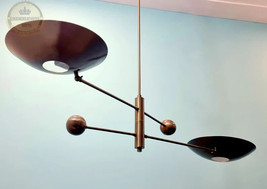 Orbitale Brass Chandelier 2 Rotating Balanced Arms Stilnovo Design Premium Lamp - £222.30 GBP