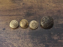 LOT (4) Vintage Metal Military Uniform Buttons- Crest With Lions, The De... - £40.17 GBP