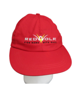 Red Wolf Lures Promo Fish Hard Bite Back Cap Red Low Profile Hat Flat Bill - £5.72 GBP