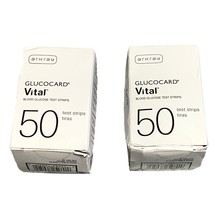 2 Arkray Glucocard Vital Blood Glucose Test Strips 50 Count Diabetes Exp... - £18.65 GBP