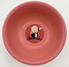Vintage Fiesta Ware 1994 Looney Tunes Porky Pig 9&quot; Pink Bowl &quot;That&#39;s all Folks&quot; - £56.25 GBP