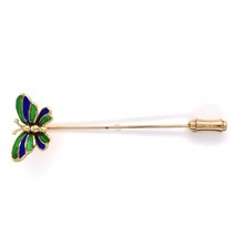 Butterfly 14k Yellow Gold Stick Pin with Enamel (#J6016) - $400.95