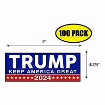 100 Pack 3.375&quot;x9&quot; Trump Kag 2024 Sticker Decal Humor Funny Gift Trump BS0160 - £66.56 GBP