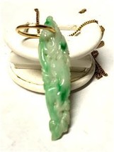 Gorgeous Antique Chinese Carved Natural Jade Jadeite Pendant Necklace - $1,022.59
