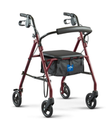 4 Wheel Rollator Rolling Walker with Padded Seat Storage Basket Hand Bra... - $82.75