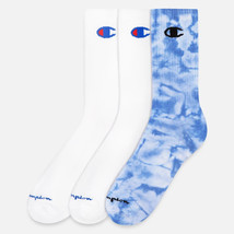 Men&#39;s Champion Crew Socks Tie-Dye 3-Pairs Blue Assorted - £11.09 GBP