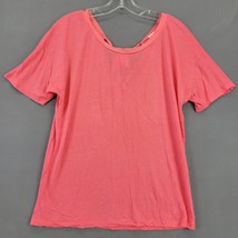 J.Crew Women Shirt Size M Pink Coral Preppy Linen Tie Keyhole Back Short Sleeves - £10.01 GBP
