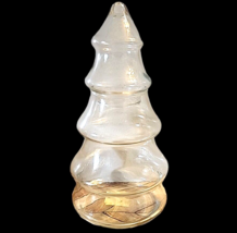 8” Clear Glass Christmas Tree Apothecary Canister Candy Jar 2 Piece 5 Tiers - £20.57 GBP