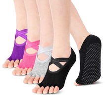 Yoga Socks For Women Toeless Half Toe Socks With Grip, Anti-Skid Pilates Barre D - £22.48 GBP
