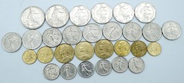 Lot of 29 Vintage French Coins ½ Francs 1 2 &amp; 5 Francs 5 10 &amp; 20 Centimes - £10.69 GBP