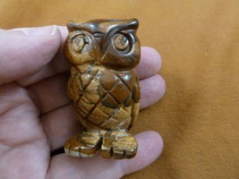 (Y-BIR-OW-719) Tan jasper OWL bird gemstone figurine carving I love OWLS... - £13.78 GBP