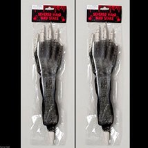2-Pcs Skeleton Arm Body Parts Bloody Horror Hand Lawn Stakes Set Prop Decoration - £7.12 GBP
