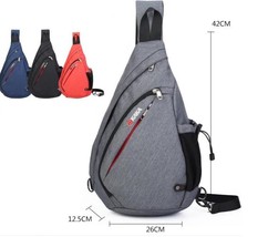 high quality male chbag cotton  linen texture diagonal triangle bag Shoulder Bag - $50.72