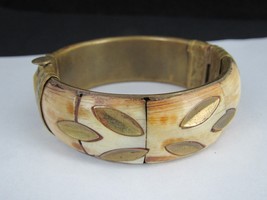 Antique Bone Bracelet 1800&#39;s Brass 7.5&quot; - £21.69 GBP