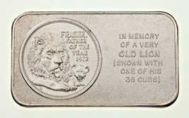 1973 Frasier The Lion Pioneer Excellent État Art Barre 1 ML Argent Barre PM-2 - £55.34 GBP