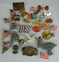 30 Total Pin Collection Vintage Harley Davidson Flag Ama Peace Gemsco Stazon - £40.19 GBP