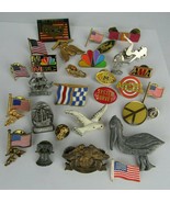30 TOTAL PIN COLLECTION vintage HARLEY DAVIDSON flag AMA PEACE Gemsco St... - $49.99