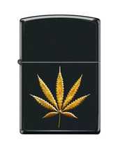 Sharp Black Gold Leaf Zippo Lighter - $35.10