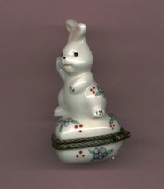 Heart Shaped Bunny Rabbit Hinged Box - $11.00