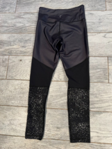 Zyia Active Leggings 4 Black Metallic polka dot High Rise Yoga Pants Womens - $29.23
