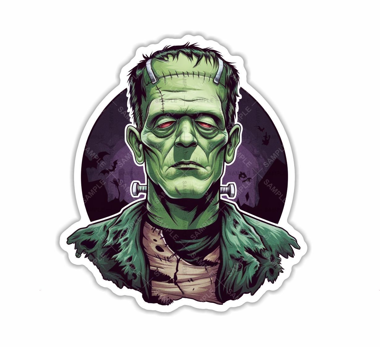 Frankenstein , Haloween, Sticker, Peel N&#39; Stick, Different Sizes - $2.96+