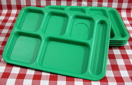 (6) CAMBRO - 6 Compartment Cafeteria Trays - Camping Picnic Patio Lunch Day Care - £9.55 GBP