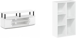 Luder Bookcase/Book/Storage, 5-Cube, White And Furinno Jaya, White/Black. - £99.11 GBP