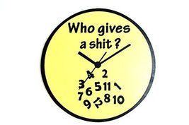 LG 12 inch Hand Carved Wood WHO Gives A Shit Clock TIME Sign Plaque Wall Art Dec - £15.77 GBP