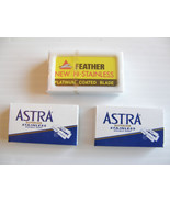 20 Feather &amp; ASTRA Superior Stainless Double Edge Blade Sampler - £7.04 GBP