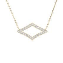 ANGARA Lab-Grown 0.24 Ct Prong-Set Diamond Rhombus Pendant Necklace in 1... - £689.09 GBP