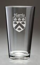 Harris Irish Coat of Arms Pint Glasses - Set of 4 (Sand Etched) - £53.77 GBP