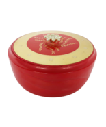 Vintage red glass powder dresser jar with gold accents &amp; flower shaped h... - $19.99