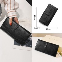 2022 Retro PU Leather Women Wallet Long Purse Vintage Solid Multiple Cards Holde - £19.92 GBP