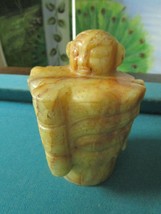 Antique 1920s Chinese Marble Sculpture In Original Silk Box 5 1/2&quot; - £195.76 GBP