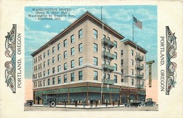 DB OR Postcard C932 Washington Hotel at Twelfth Street Portland Old Cars Advert - £5.55 GBP