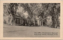 Plymouth New Hampshire Post Office Pemigewasset Bank 1st Cong Church Postcard W8 - £7.79 GBP