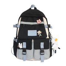 Luggage Backpack Female Lady Canvas Travel Kawaii Women Soft Cute Bookba... - £38.50 GBP