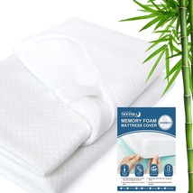 Mattress Topper Cover (Cover Only) Twin Size, 3 - 4 Inch Zippered Cooling Bamboo - £33.56 GBP