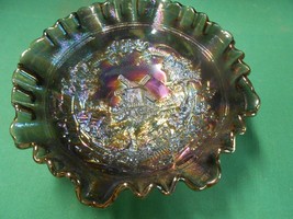 Beautiful Vintage  IMPERIAL Smoke Carnival Glass &quot;Windmill&quot; design BOWL - $47.11