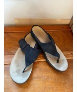 Teva Blue Leather Slip on Thong Sandals Women’s Size 9.5 – heel is 0.75 ... - £15.15 GBP
